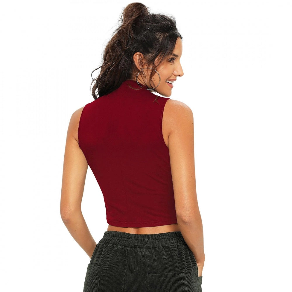 Clothiq Generic Polyester, Knitting Western Wear Tops (Maroon)