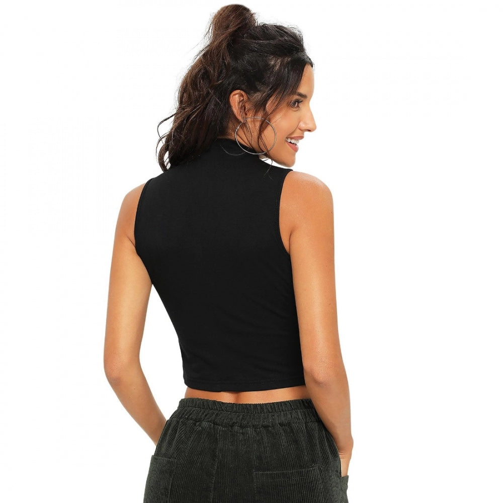 Clothiq Generic Polyester, Knitting Western Wear Tops (Black)