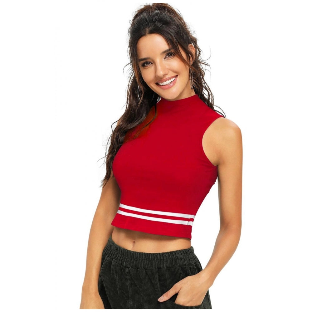 Clothiq Generic Polyester, Knitting Western Wear Tops (Red)