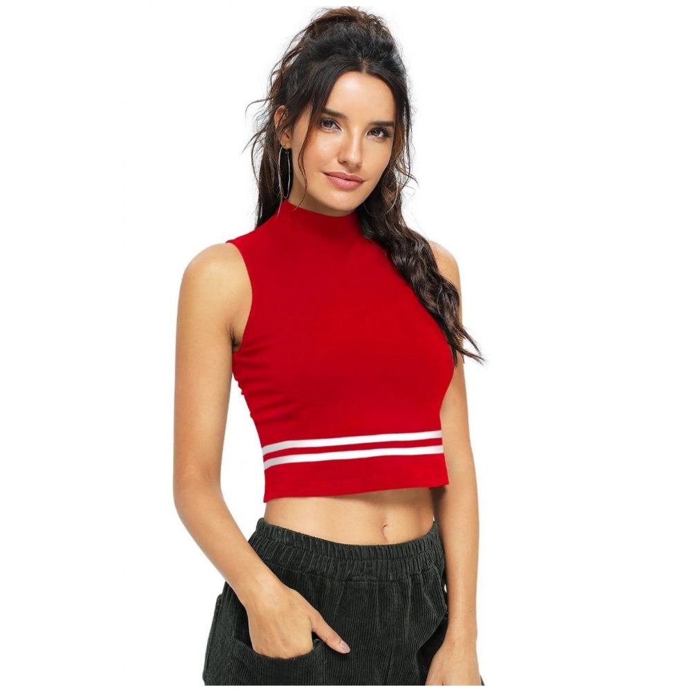 Clothiq Generic Polyester, Knitting Western Wear Tops (Red)