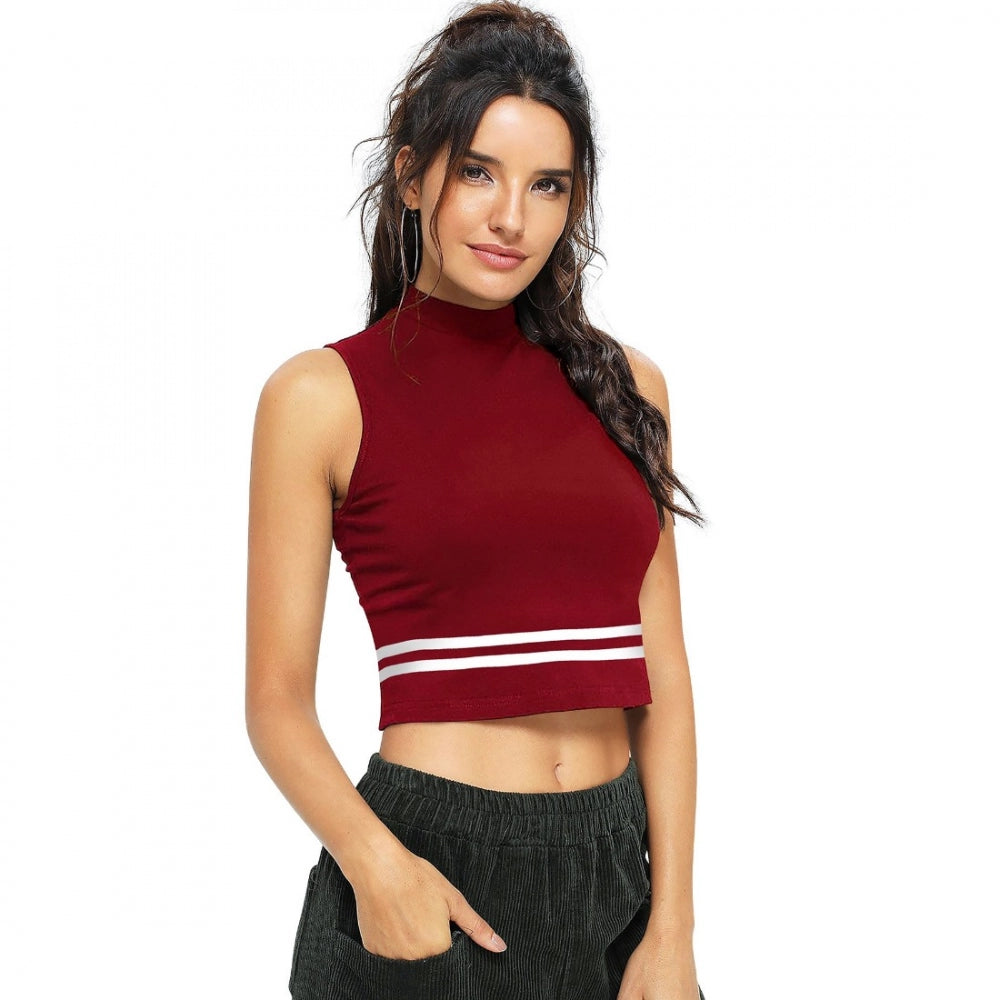 Clothiq Generic Polyester, Knitting Western Wear Tops (Maroon)