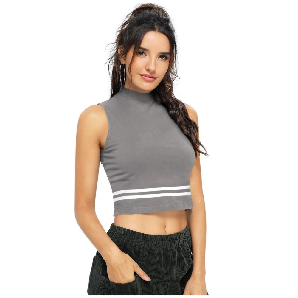 Clothiq Generic Polyester, Knitting Western Wear Tops (Grey)